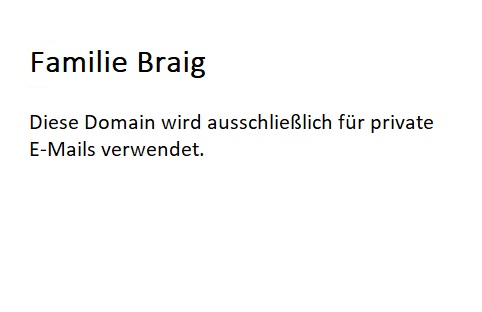 Visitenkarte von Familie Braig